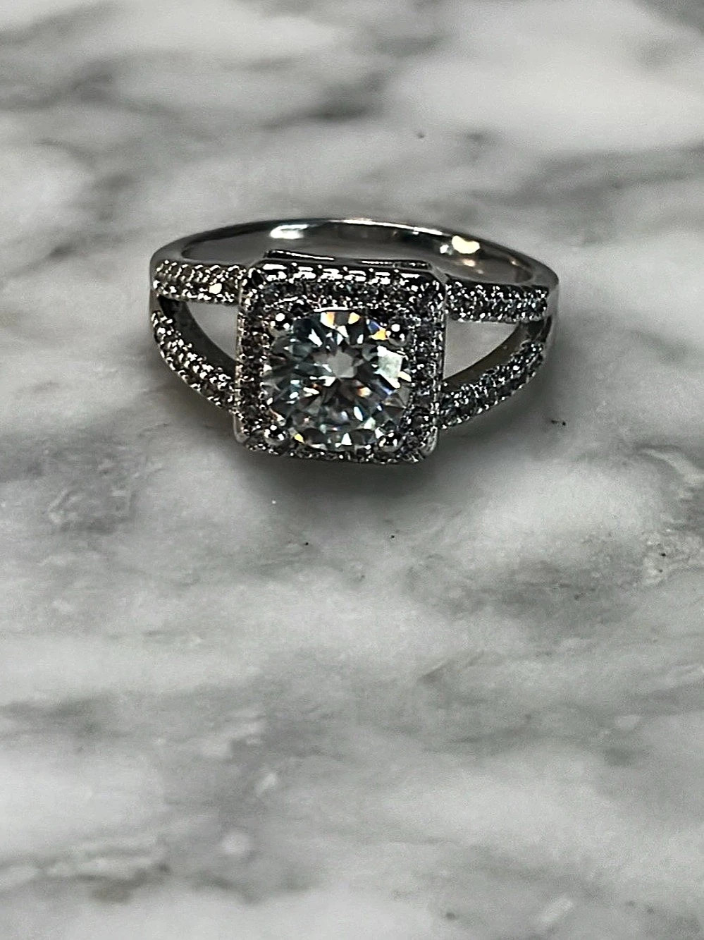 Sterling Silver Moissanite Ring Size 6